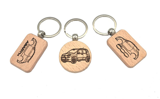 Customizable wooden keychain